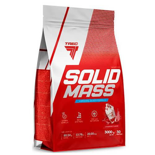 

Гейнер, Trec Nutrition Solid Mass 3000 грам, Полуниця