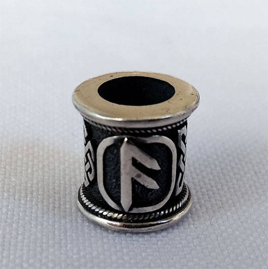 

Бусина с руной Ансуз с чернением из серебра 925й пробы