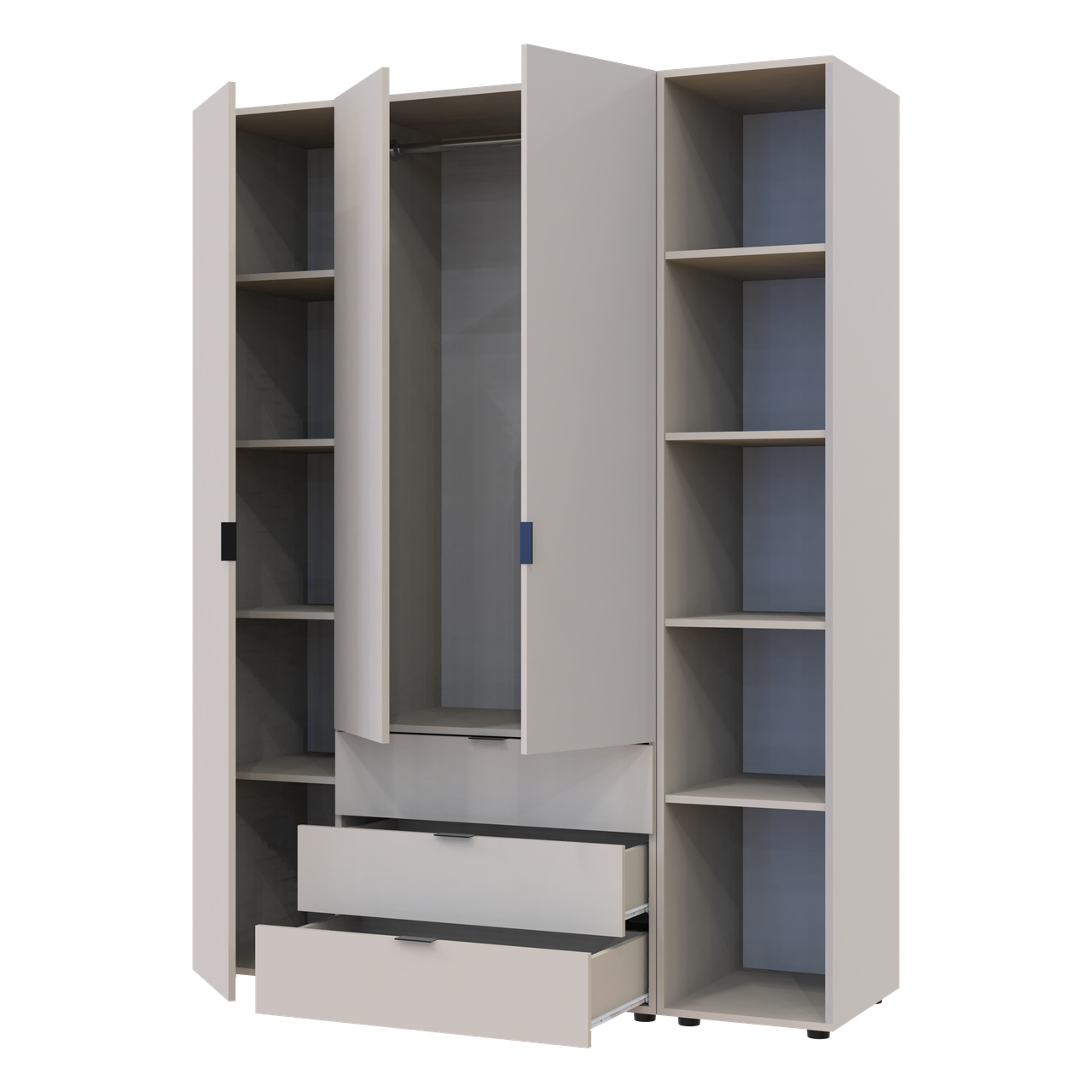 Розпашна Шафа для одягу Doros Гелар з Етажеркою Кашемір 3 ДСП 154.4х49.5х203.4 (80737645) 2