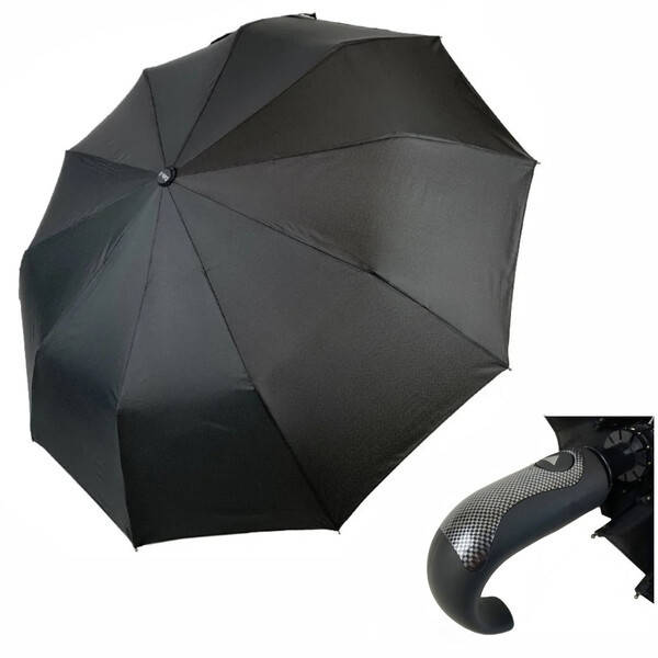 

Зонт мужской полуавтомат Calm Rain 10 карбоновых спиц складной Черный p03551