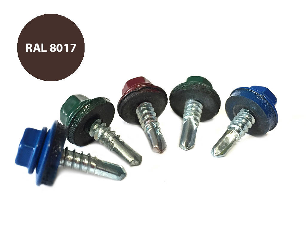 

Cаморез по металлу окрашенный RAL8017 DIN 7504K КИТАЙ 5,5 x 25 мм (500 шт.)