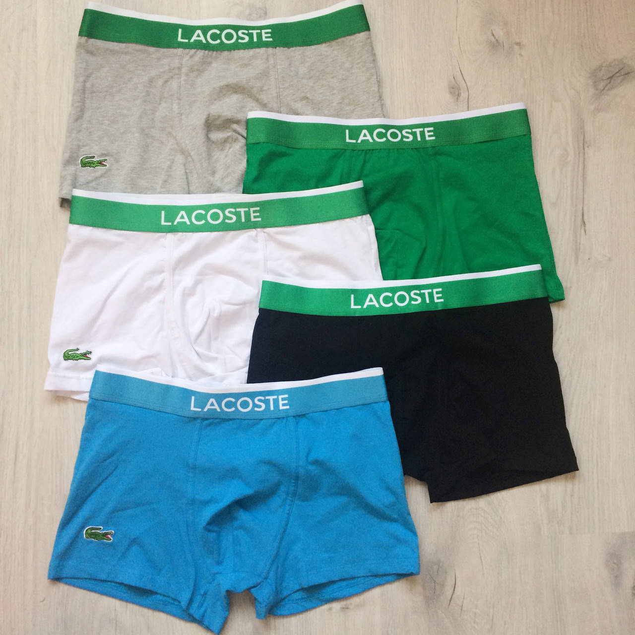 

Набор мужских трусов Lacoste 5 штук нижнее белье Лакост классические боксёры хлопок! L, Разные цвета