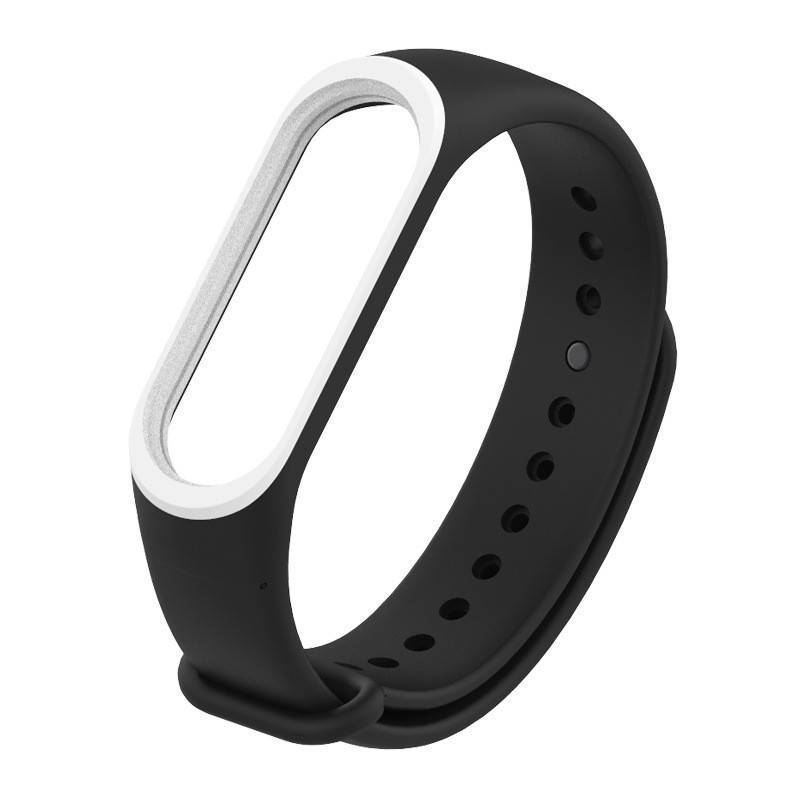 

Ремешок Xiaomi Mi Band 4 / 3 MiJobs силиконовый с рамкой Черный / Белый [1644]