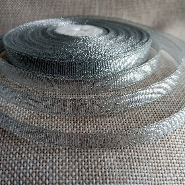 

Тесьма парча, люрекс, 10 мм., серебро.