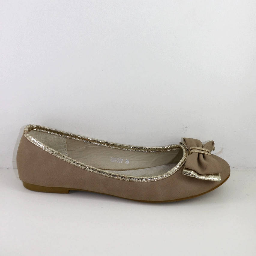 

Балетки женские летние беж с бантиком Supra код-(320-222)