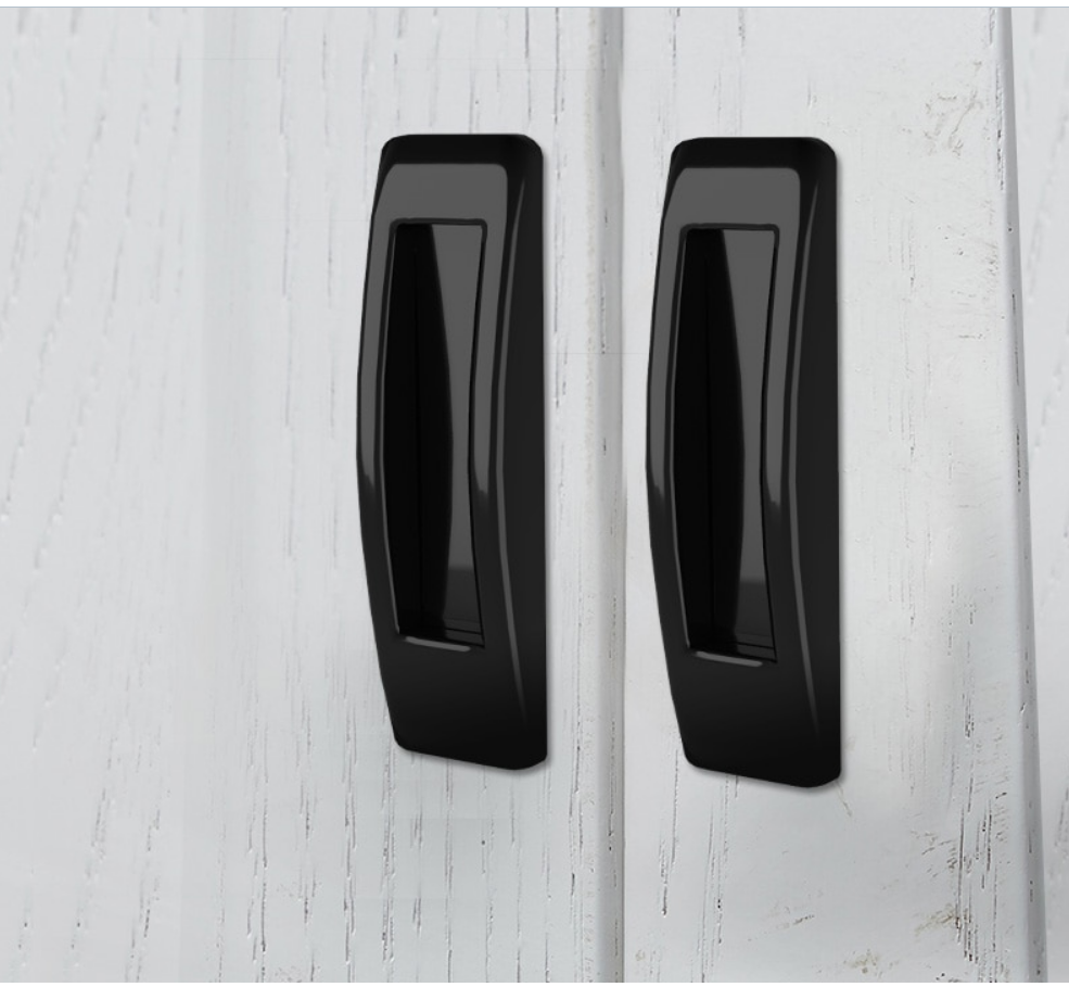 

Набор самоклеющихся пластиковых ручек. 2шт. Черные