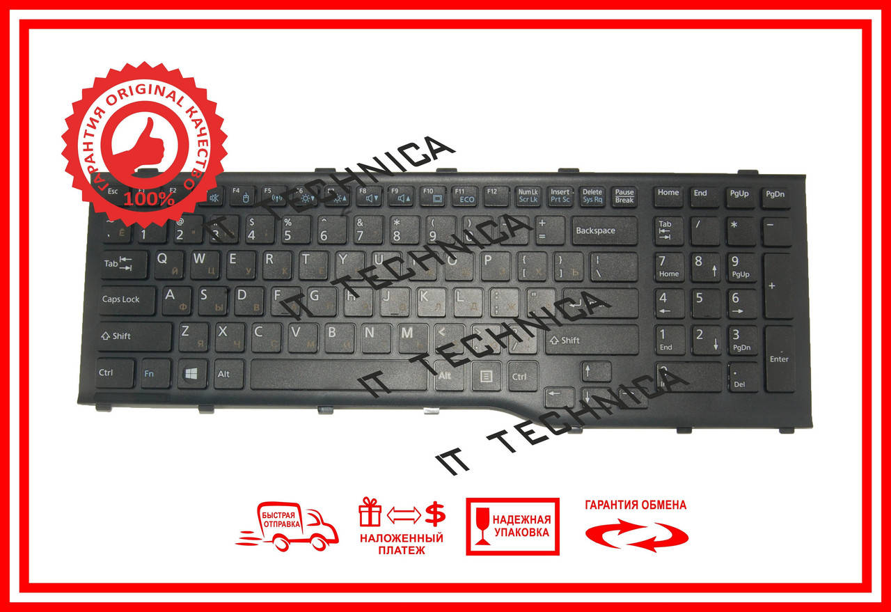 

Клавіатура FUJITSU AH532 A532 чорна, Черный