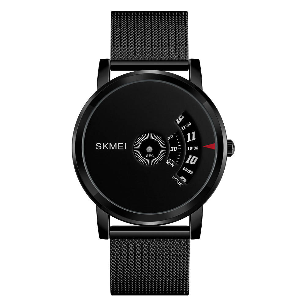 

Skmei 1260 черные часы мужские на стальном ремешке