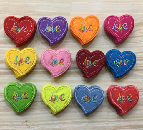 

Аппликация термоклеевая "Сердечко с вышивкой", фетр, 5х5 см, 2шт.