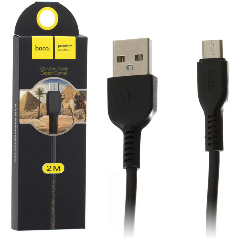 

Кабель USB Hoco X20 Micro 2m, черный