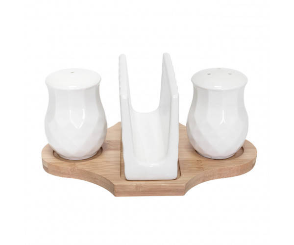 

Набір для солі та перцю Krauff з серветницею, на підставці