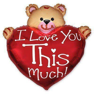 

Фольгированные шары мини-фигуры "Сердце с мишкой I love you"