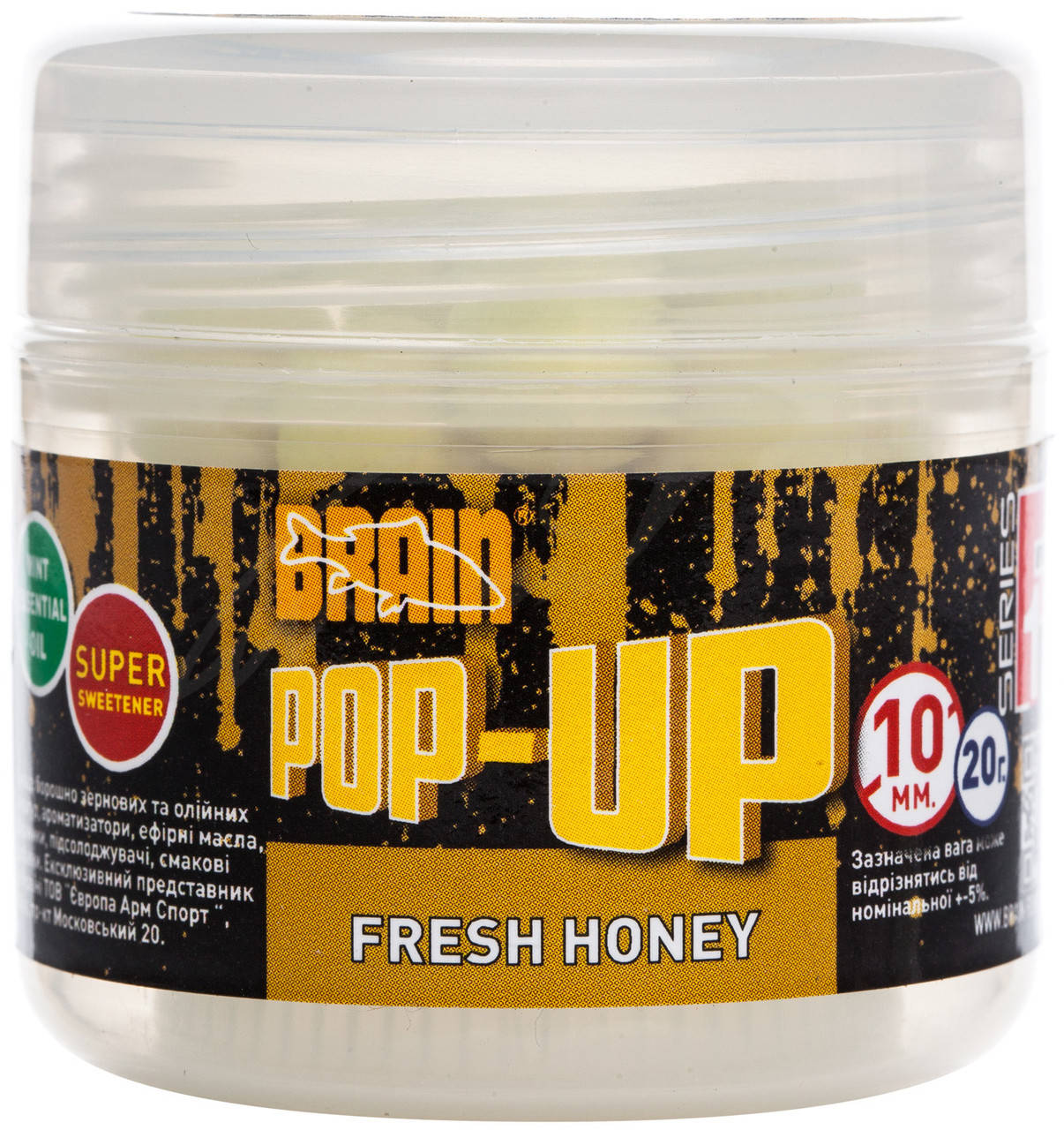 

Бойлы Brain Pop-Up F1 10 mm 20 gr Fresh Honey (мёд с мятой)