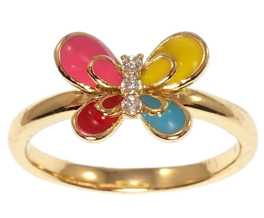 

Кольцо Xuping Позолота 18K "Бабочка цветная эмаль" р.18,18.5,19,19.5