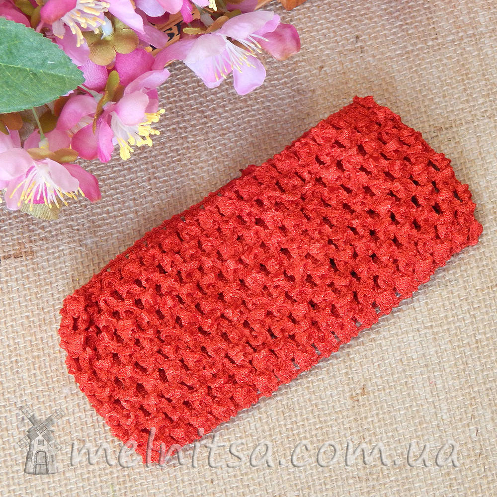 

Повязка на голову ажурная, красная, 7 см