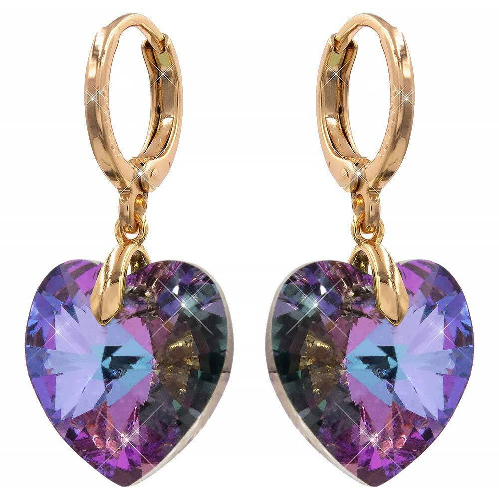 

Серьги «Сердца» лим. позолота Swarovski Crystals 3 см