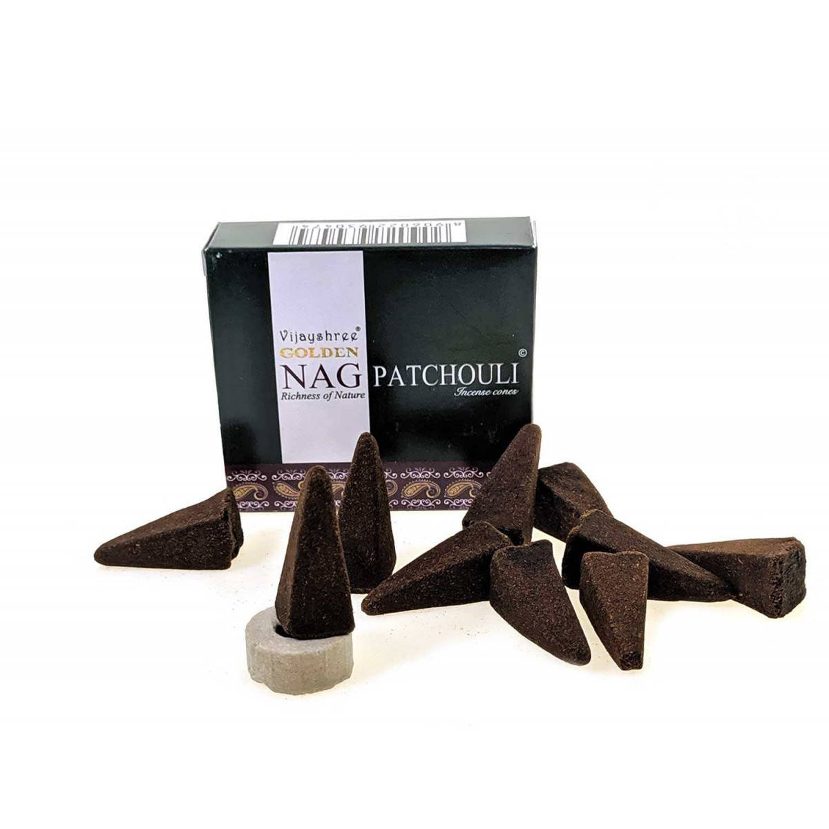 

Golden Nag Patchouli (Золотая Пачули)(Vijayshree)(10 конусов) конусы