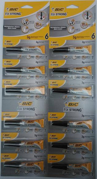 

Супер клей BIC 3 гр на листе (12шт)