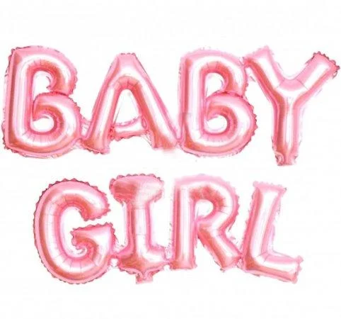 

Фольгированные буквы КНР (70 см + 50 см ) Baby Girl, Розовое золото