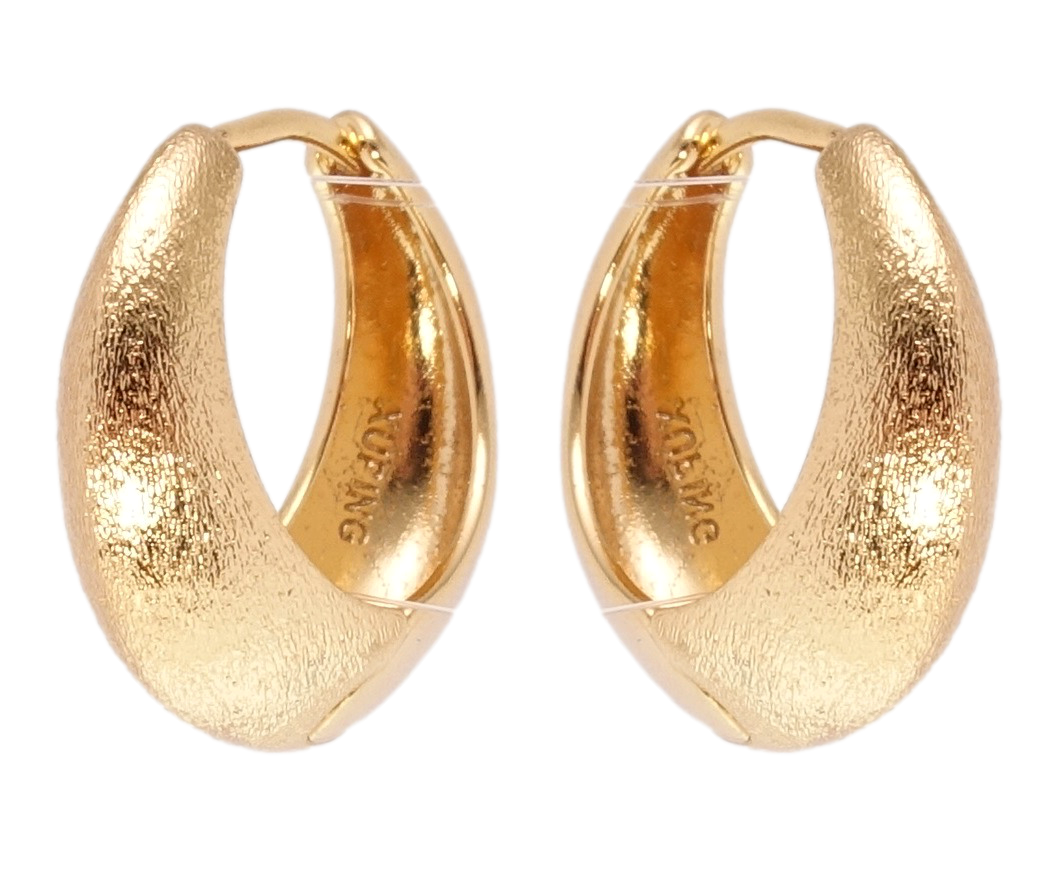 

Серьги Xuping Позолота 18K колечки "Покрытие шагренью"