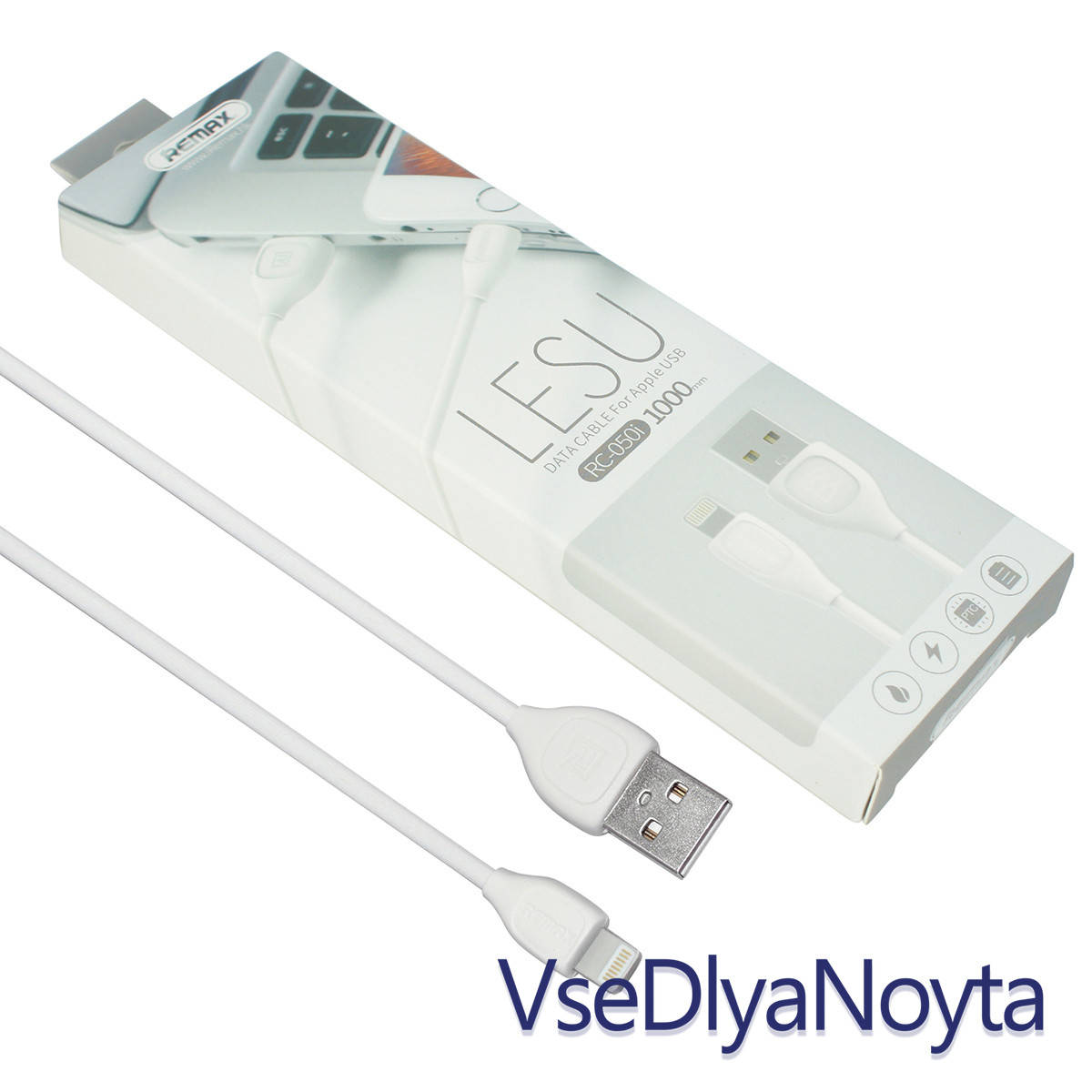 

Кабель REMAX Lesu Lightning для iPhone 5 / 5s / 6 / 6 Plus , iPad Air 2 , белый