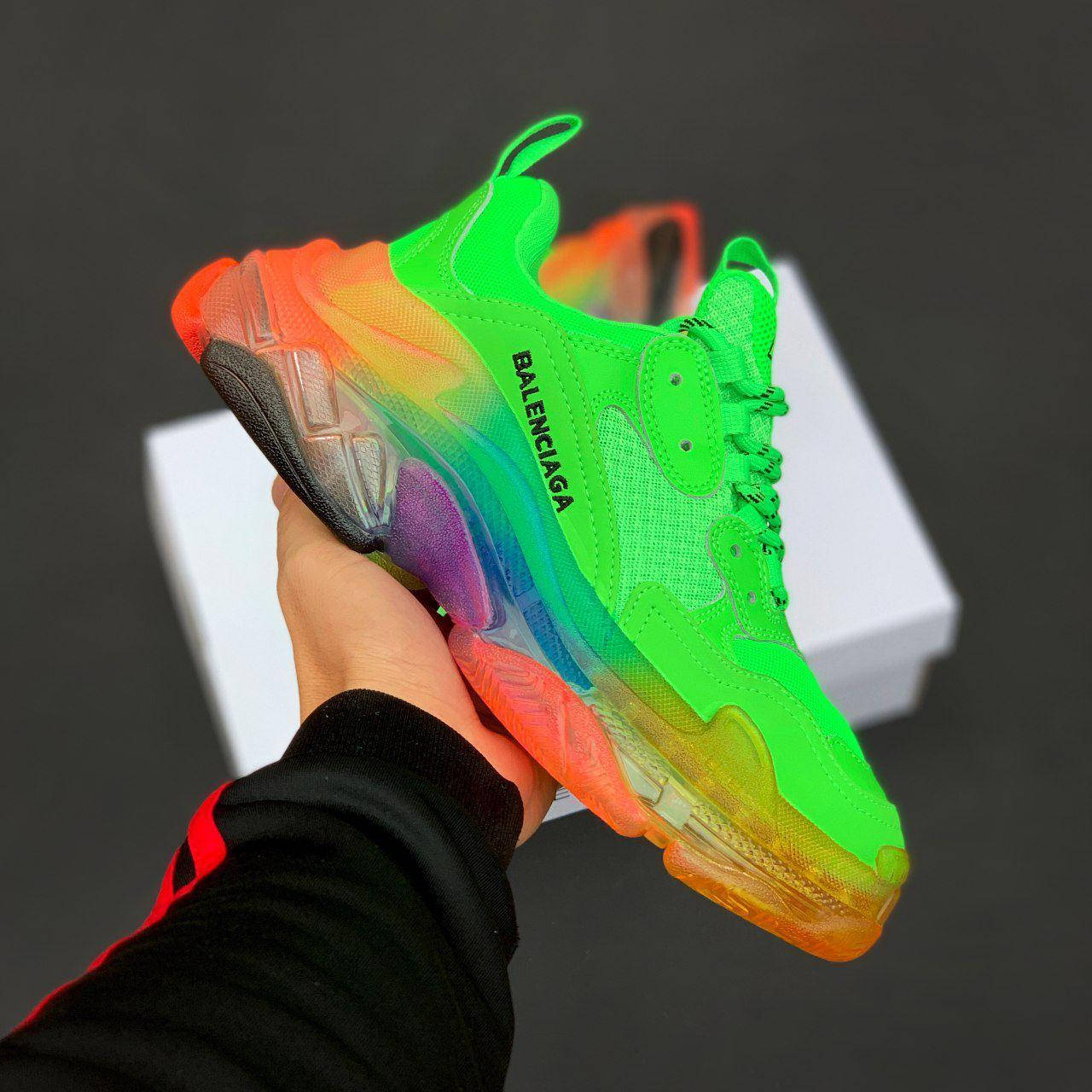 

Женские кроссовки Balenciaga Triple S Clear Sole Green Multi Салатовые, Салатовый