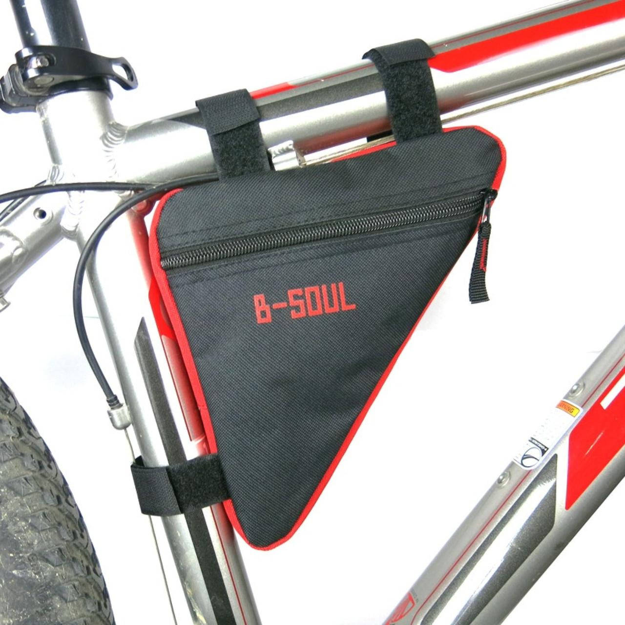 

Велосипедная треугольная сумка B-Soul велосумка на раму Black-Red