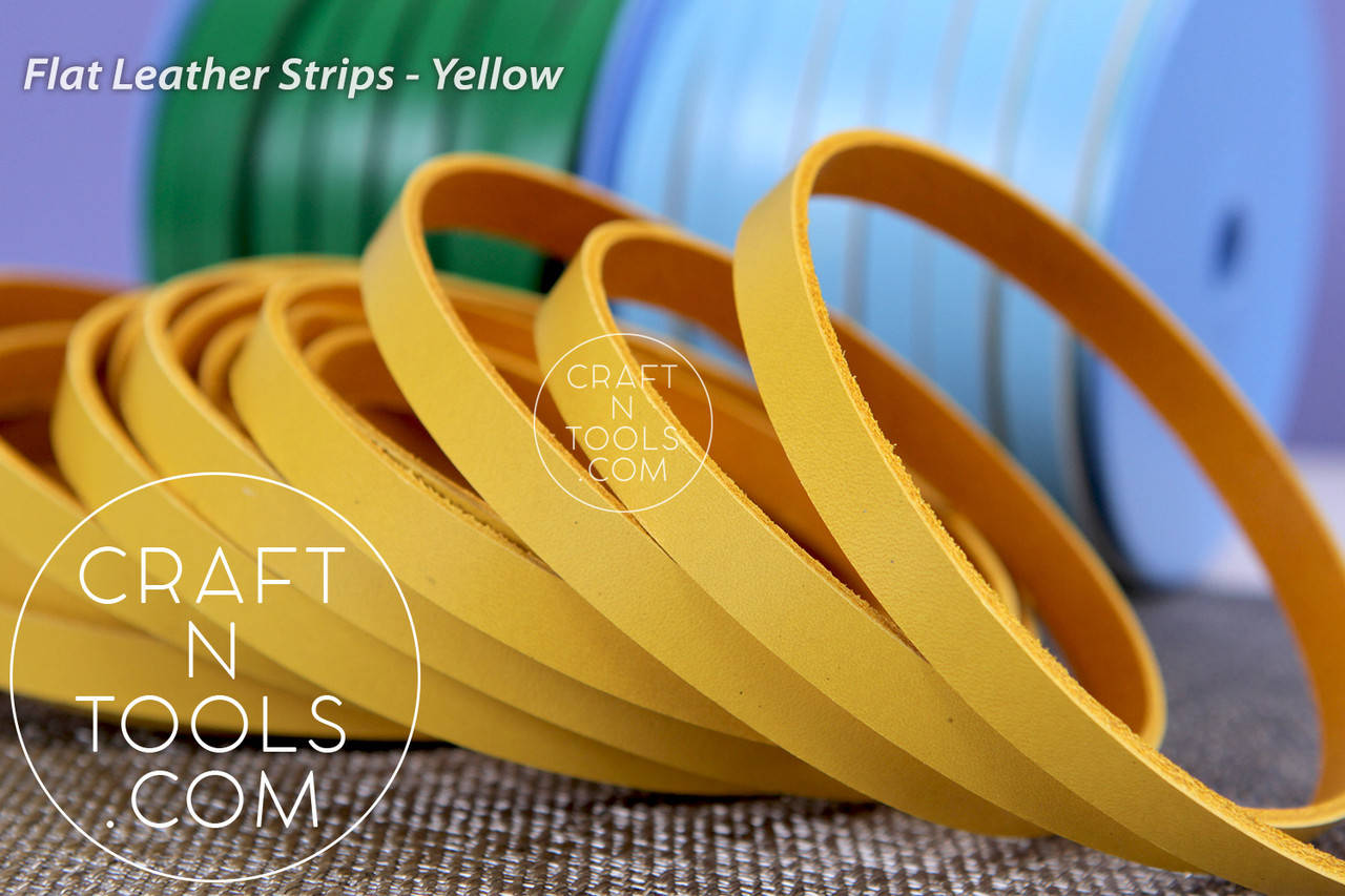 

Кожаные плоские шнуры Flat Strips - Yellow