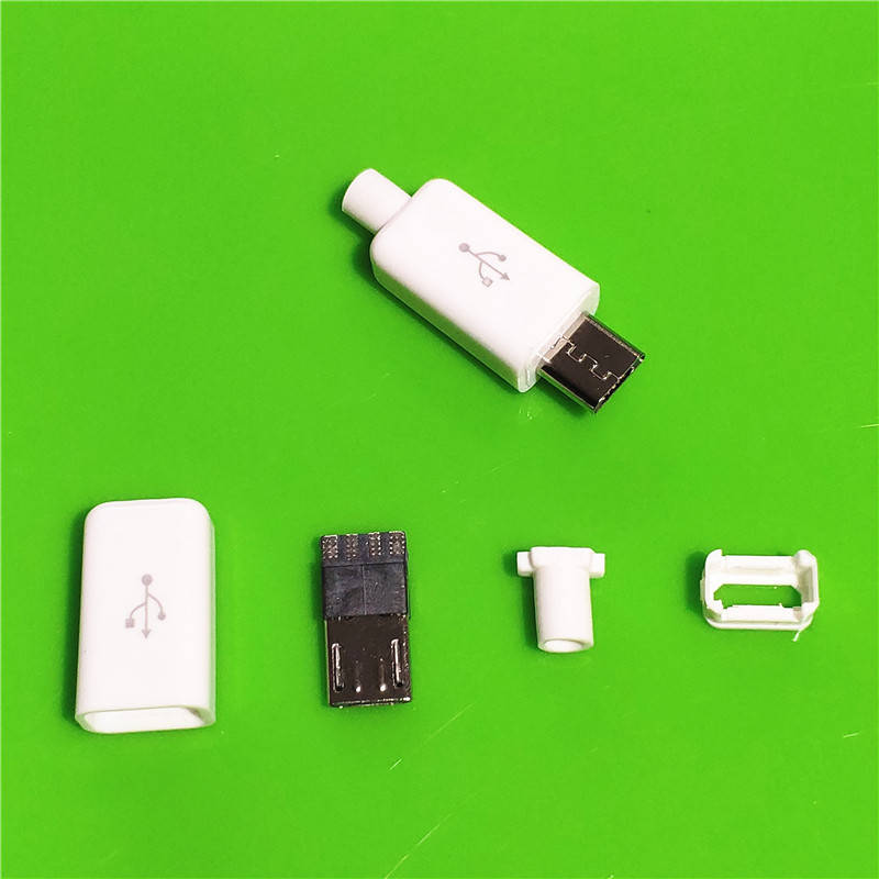 

Штекер micro USB разборный 4pin для пайки на кабель, белый