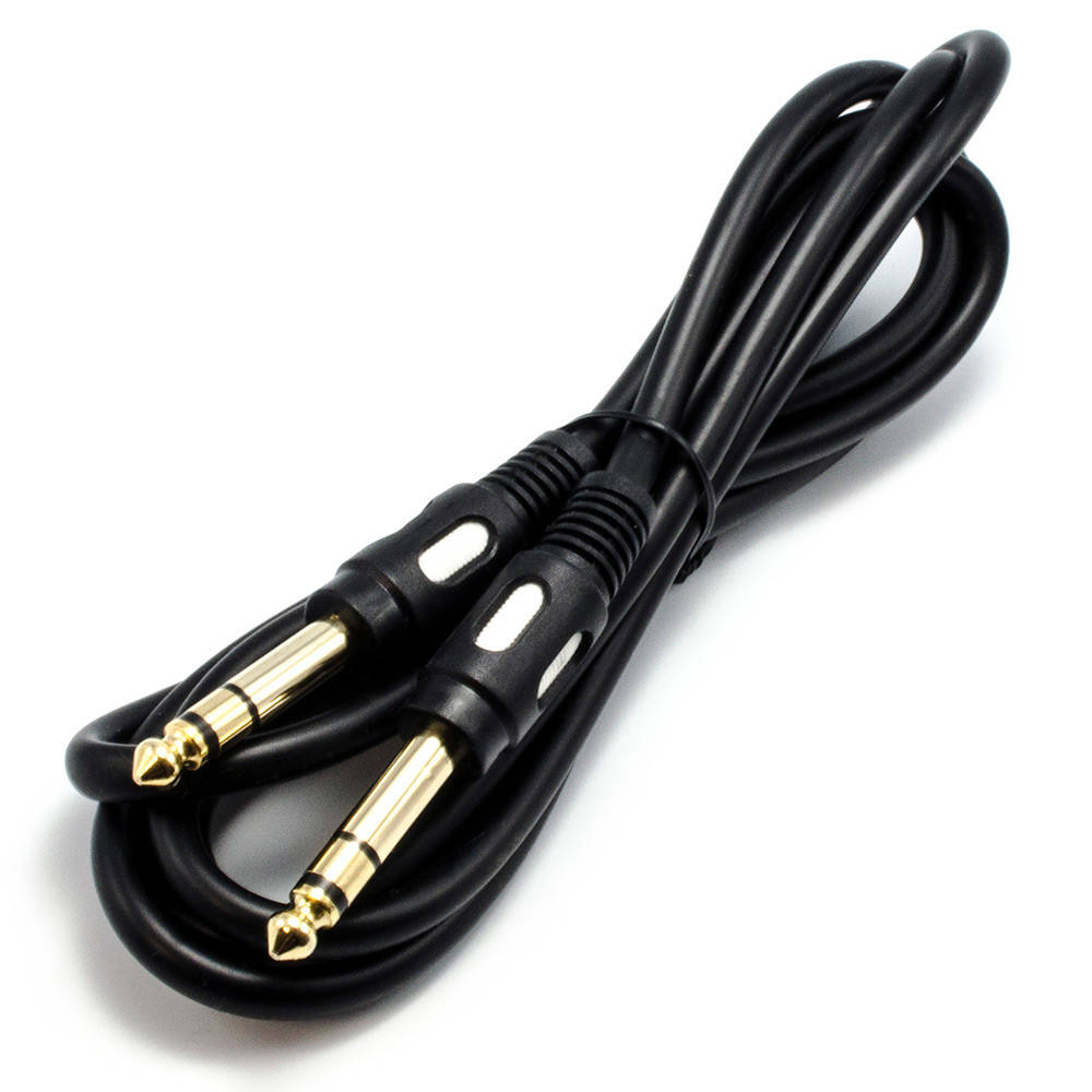 

Шнур аудио 6.3мм стерео (штекер - штекер) Gold, пластик, черный 2.0 м