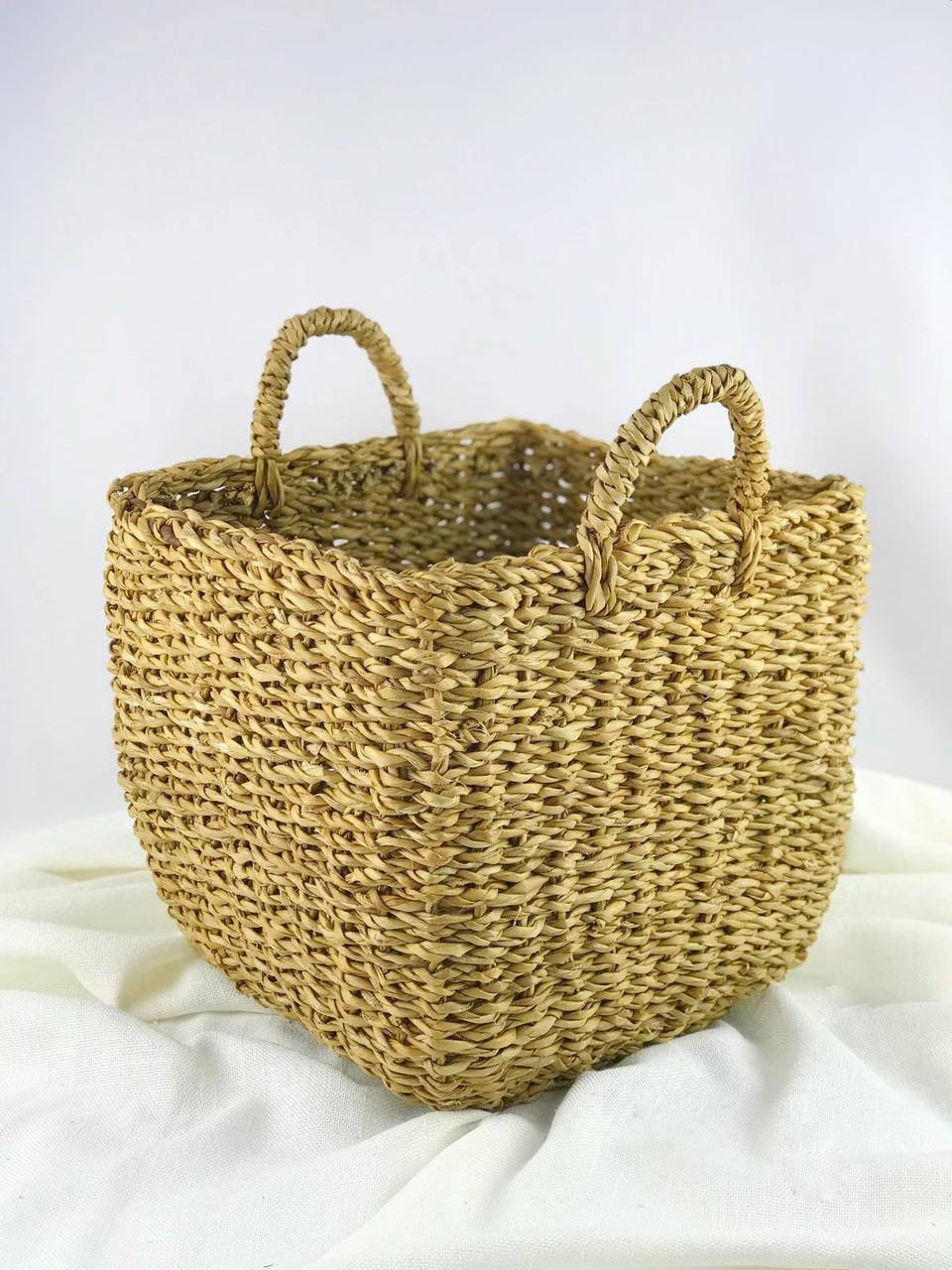 

Корзина из морской травы с ручками , 34*29*25 см