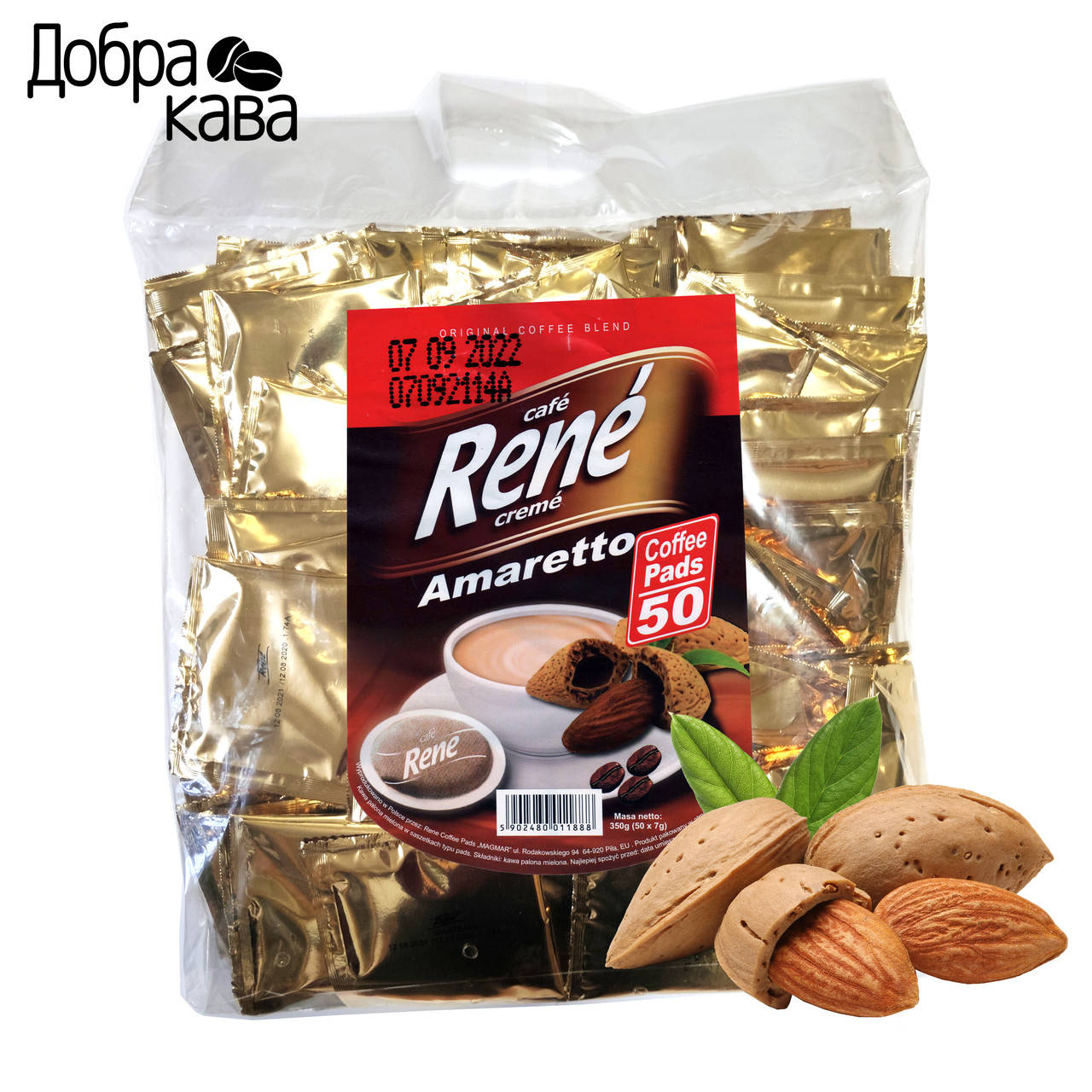 

Rene Amaretto 50 шт кофе в чалдах для Philips Senseo