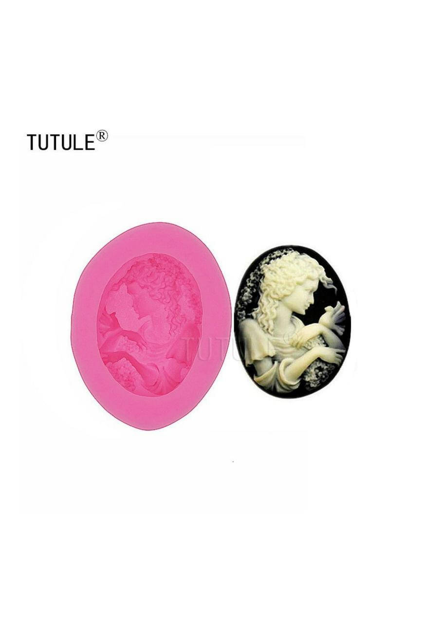 

Молд силиконовый Камея девушка с птицей, Розовый