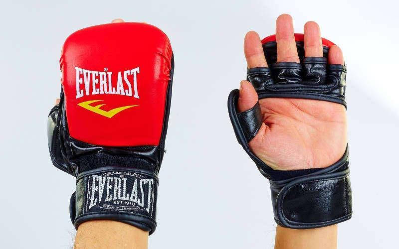 

Перчатки для смешанных единоборств MMA PU Everlast BO-4612 /красный-черный/