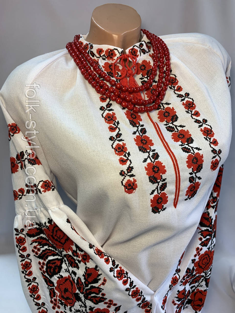 

Украинские красные бусы №1002