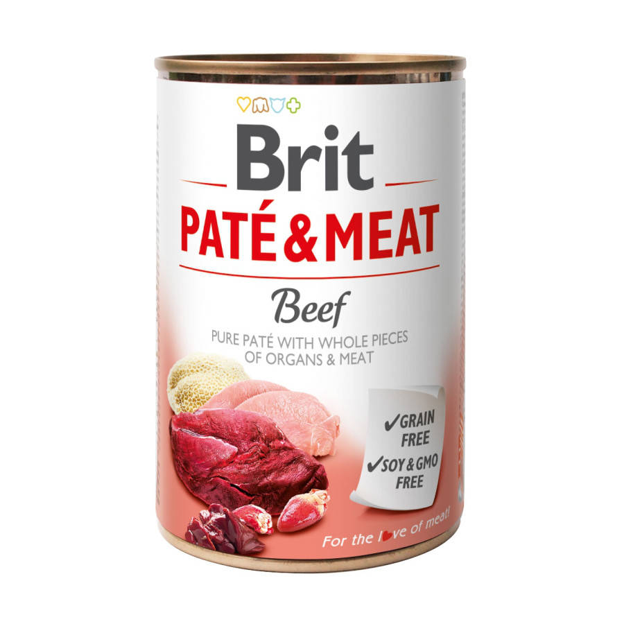 

Brit Pate and Meat Beef мясной паштет с кусочками говядины и индейки для собак 400г