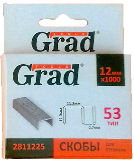

Скоби 12 * 11,3мм (1000шт) "Grad"