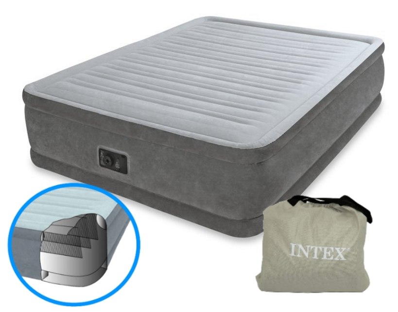 

Надувная кровать двухспальная 203*152*46 с встроенным насосом Intex 64414, Бежевый