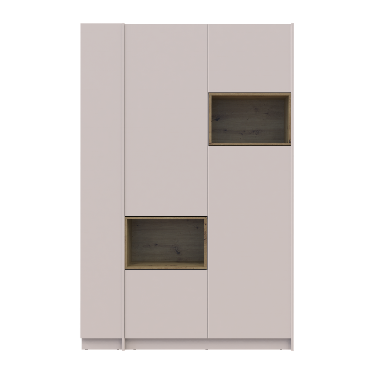 Шафа для одягу з нішею та етажеркою Doros Дейл Кашемір/Дуб Артізан 2 ДСП 143.2х52х220 (44900336) 2