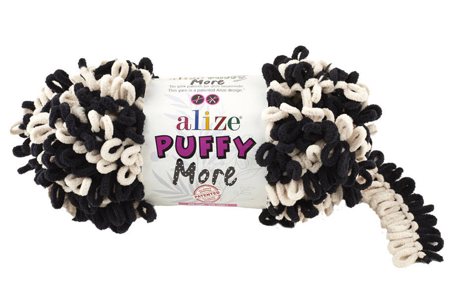 

Плюшевая пряжа петельками двусторонняя Alize Puffy More 6270, Разные цвета