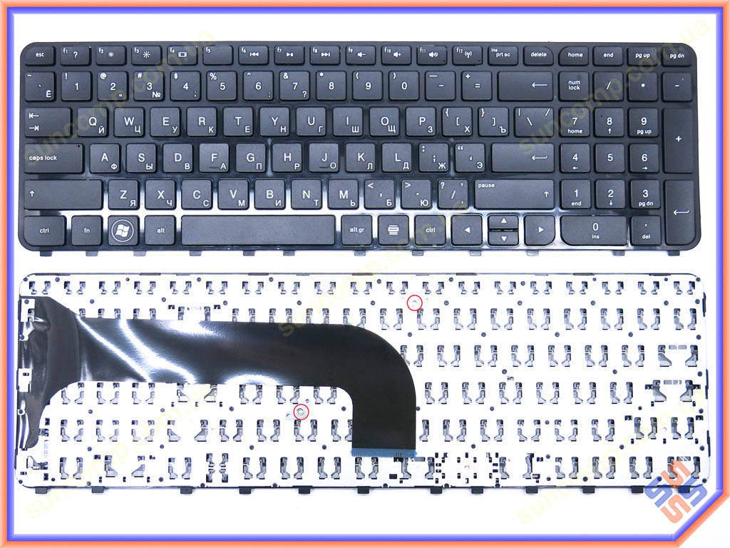 

Клавиатура для HP envy M6, M6T, M6-1000, M6-1100, M6-1200 ( RU Black Черная рамка)., Черный