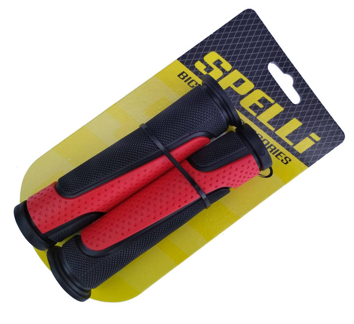 

Грипсы велосипедные Spelli SBG-6708L, 127 мм. красный
