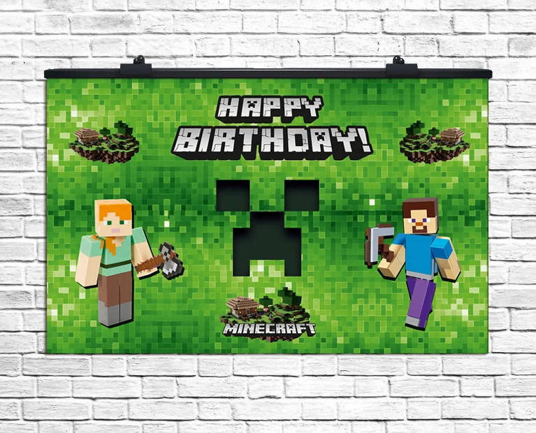 

Плакат Майнкрафт (MINECRAFT) банер для праздника , 75х120 см
