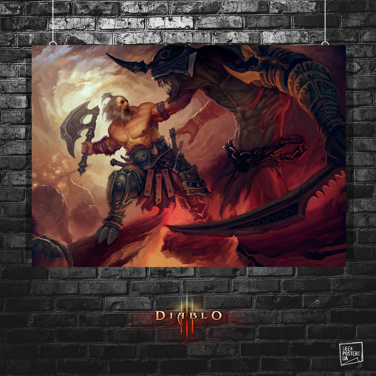 

Постер Варвар, Barbarian. Diablo 3, Дьябло 3. Размер 42x30см (A3). Матовая бумага