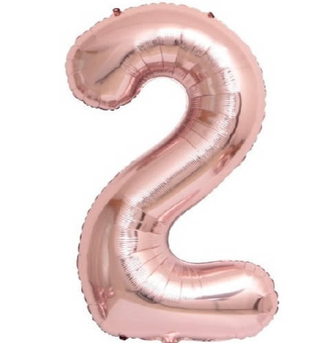 

Фольгированная цифра Slim STAR розовое золото "2" 30 "(76см) в упаковке