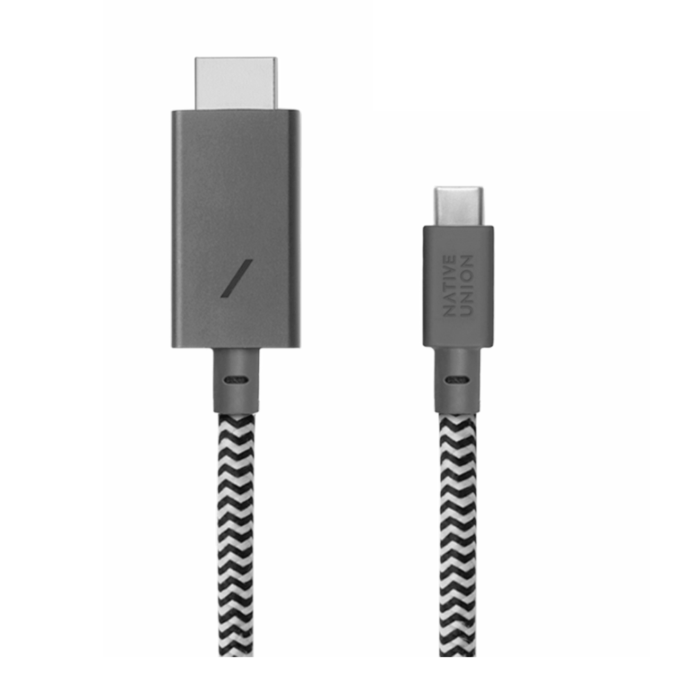 

Кабель-адаптер Native Union Belt Cable 3m USB-C to HDMI, Zebra (BELT-C-HDMI-ZEB-3), Серый