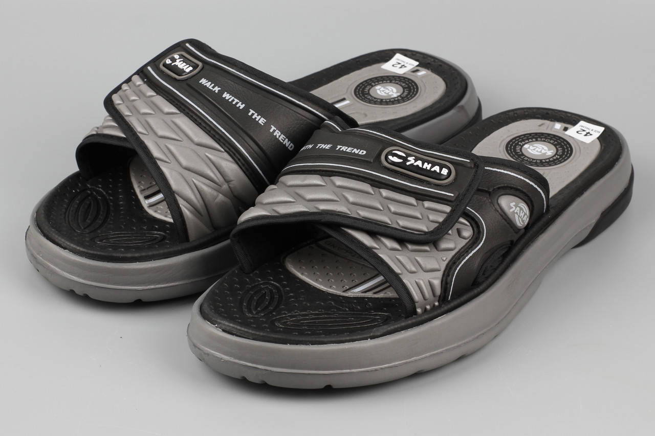 

Шлепанцы мужские на липучке черные Sahab SH22-006M Сахаб Размеры 42 43 45, Черный