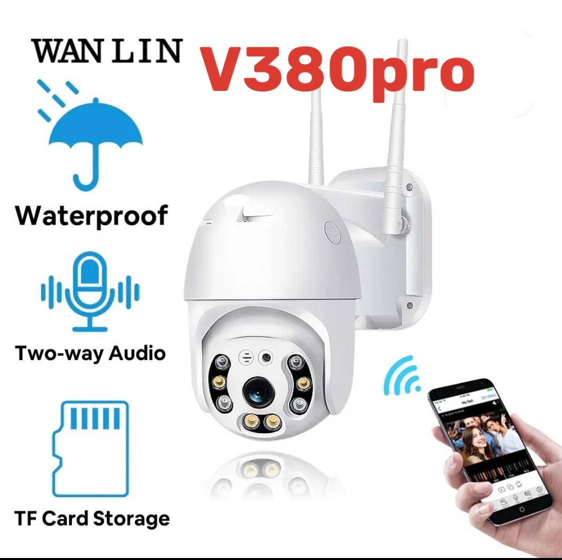 

Уличная цифровая Wi-fi поворотная ip камера v380