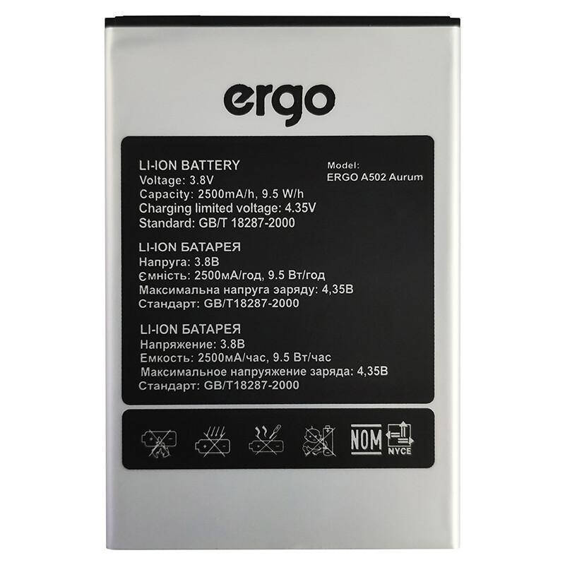 

Батарея Ergo A502 Aurum (2500 mAh)