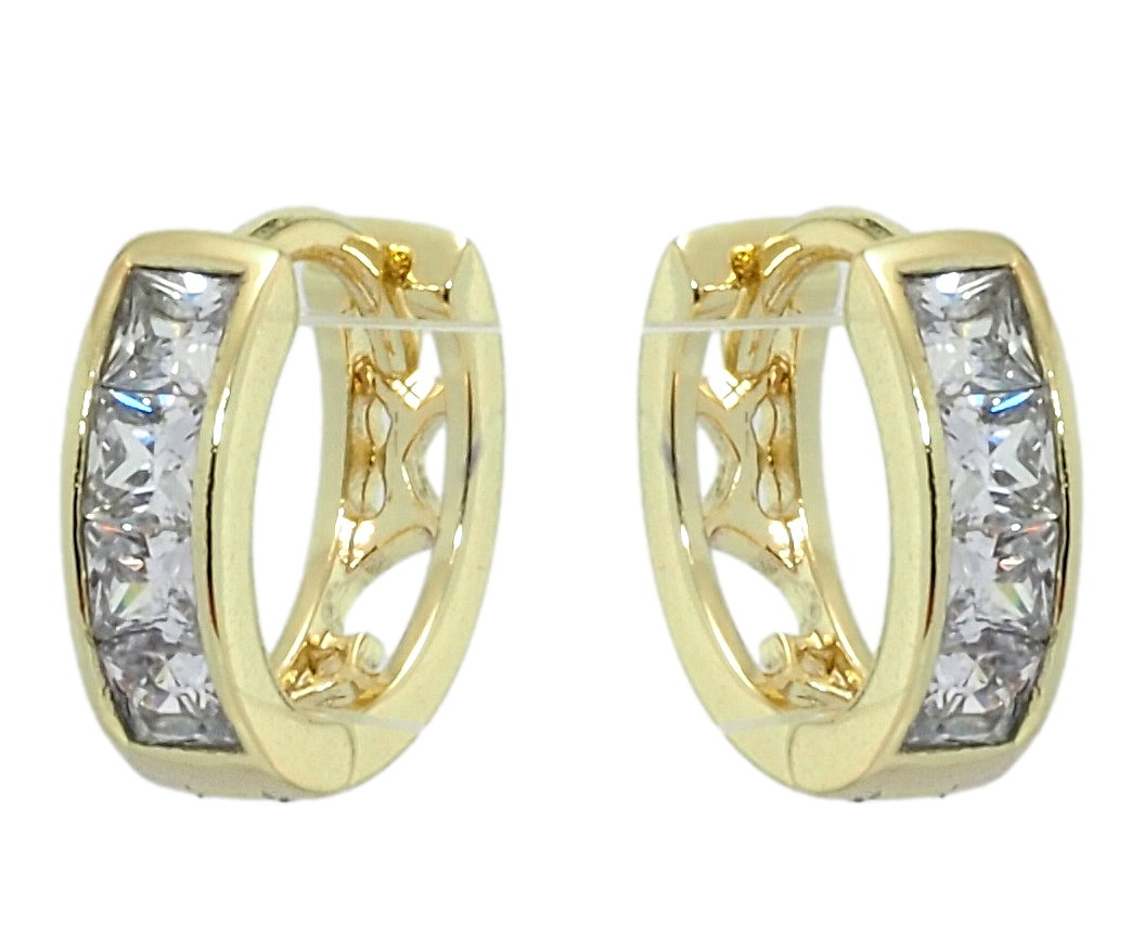 

Серьги Xuping Позолота 14K колечки "Дорожки кристаллов"